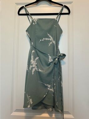Blue Floral Wrap Mini Dress